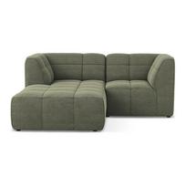 Žalios spalvos kampinė sofa iš boucle (su kairiuoju kampu/su gultu) Aloha – Makamii