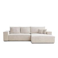 Kreminės spalvos sulankstoma/su sandėliavimo vieta kampinė sofa iš šenilinio audinio (su dešiniuoju kampu/su gultu) Maze – Maison de Rêve