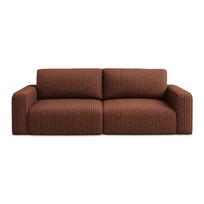 Terakotos spalvos sulankstoma/su sandėliavimo vieta sofa iš kordinio velveto 252 cm Kona – Makamii