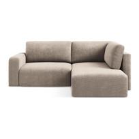 Smėlio spalvos sulankstoma/su sandėliavimo vieta kampinė sofa iš šenilinio audinio (su dešiniuoju kampu/„L“ formos) Kona – Makamii