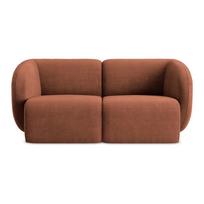 Terakotos spalvos sofa iš šenilinio audinio 174 cm Lani – Makamii