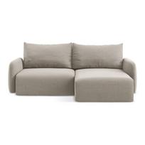 Taupe spalvos sulankstoma/su sandėliavimo vieta kampinė sofa iš velveto (su dešiniuoju kampu/su gultu) Kalena – Makamii