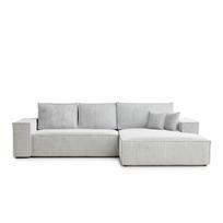 Šviesiai pilkos spalvos sulankstoma/su sandėliavimo vieta kampinė sofa iš šenilinio audinio (su dešiniuoju kampu/su gultu) Maze – Maison de Rêve