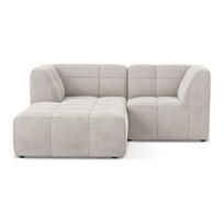 Smėlio spalvos kampinė sofa iš velveto (su kairiuoju kampu/su gultu) Aloha – Makamii