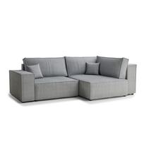 Pilkos spalvos sulankstoma/su sandėliavimo vieta kampinė sofa iš kordinio velveto (su dešiniuoju kampu/„L“ formos) Tonga – Maison de Rêve