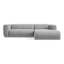 Šviesiai pilkos spalvos kampinė sofa (su dešiniuoju kampu/su gultu) Ekahi – Makamii
