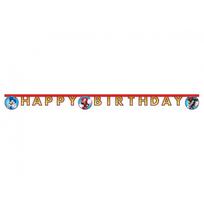 Gimtadienio girlianda „Sonic Happy Birthday“ – 200 cm, vaikiška šventinė dekoracija
