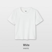 Women's 230G Elastic Spandex Short Sleeve Round Neck Cropped T-shirt - Plain Color for Summer Extra Large balta
