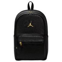 Jordan Tamsaus rašto tekstūra Auksinė etiketė PU Kuprinė Įprasta Unisex Poros Unisex kuprinė Juoda IQ2944-010 Black & Gold