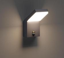 "Klighten" lauko sieninis LED šviestuvas su judesio jutikliu, 24 W lauko šviestuvas, IP65 sieninis šviestuvas, vidaus lauko sieninis šviestuvas, lauko apšvietimas sode, terasoje, balkone, 1500 liumenų, antracitas, natūrali balta spalva, 4000 K