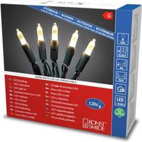 "Konstsmide" LED mini pasakų žibintai, 120 šiltos baltos spalvos diodų, 24 V lauko transformatorius, žalias kabelis, žalias