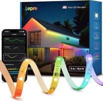 "Lepro AI RGBCW" LED juosta SW1, 5 m lauko IP65 vandeniui atspari LED juosta, personalizuota dirbtinio intelekto šviesos dizainerė, nuotrauka į šviesą, muzikos sinchronizavimas, suderinama su "Alexa" ir "Google Assistant", skirta lauko scenoms