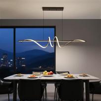 "Mikeru" LED pakabinamas šviestuvas valgomajam, 36 W, 100 cm, modernus spiralinis dizainas, pakabinamas šviestuvas, juodas, 3000/4500/6000 K, reguliuojamas nuotolinio valdymo pulteliu, aukštis 150 cm, reguliuojama 10-100 % spalvos temperatūra