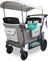 "Wonderfold L4 Quad Stroller Wagon" - sulankstomas vežimėlis 4 vaikams su 5 taškų diržais, UV stogeliu, daiktų laikymo vieta ir šoniniu įvažiavimu - visureigis ir kompaktiška pakuotė
