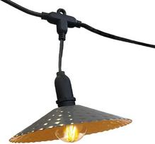 10 x derliaus stiliaus mini VINTY LIGHT HYBRID šiltai balta 6 m saulės energija maitinama elektros tinklu maitinami lauko styginių žibintai