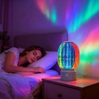 2026 Nauja 3D besisukanti Auroros naktinė lemputė, pritemdoma, romantiškai žvaigždžių atmosferai sukurti, 360° kampu besisukantis LED projektorius, Kalėdų ir gimtadienio dovanos, vaikų darželio dekoracijos