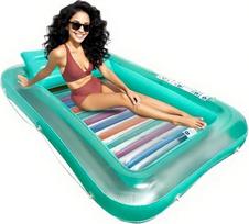 Baseino plūdės Erwachsene - Große Aufblasbare Bräunung Pool Liege Schwimmer mit Kissen, 4 in 1 Mehrzweck Pool Floaties für Erwachsene, Pool Float Lounges für Partys