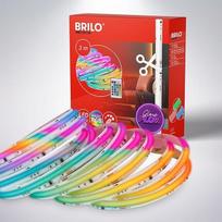 BRILONER - COB LED juosta 3 m su nuotolinio valdymo pulteliu, RGB IC dinaminis spalvų keitimas, lipni, didelio tankio, LED juosta, kambarių dekoravimas, žaidimų, juostos, vakarėlių dekoravimas, šviesos juosta, balta