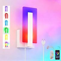 Išmanusis RGB LED sieninis šviestuvas Vidinis reguliuojamas sieninis šviestuvas su nuotolinio valdymo programėlės valdymu Naktinis šviestuvas su kištuku Muzikos sinchronizavimas ir "pasidaryk pats" 16 milijonų spalvų žaidimų šviesa miegamojo kambario sien