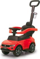 JAMARA 460461 - VW T-ROC "3-in-1" - apsauga nuo pasvirimo, bagažinė, stūmimo ir griebimo juosta su vairo funkcija, atlošas, šoninė apsaugos juosta, ištraukiama kojų atrama, garso signalas ant vairo, raudonos spalvos
