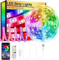 Lankstus 5050 RGB spalvotas LED apšvietimas, skirtas miegamajam, televizoriui, muzikos sinchronizavimui, spalvų keitimui, kambario apšvietimui, vakarėliams, 5 m