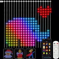 LED užuolaidų šviesa, 2 x 2 m, 400 šviesos diodų, RGBW su IC pasakų žibintais, "Bluetooth" ryšys, "pasidaryk pats" šviesos užuolaida, išmanioji LED užuolaida, 210 režimų, skirta svetainei, miegamajam, vakarėliams ir renginiams lauke