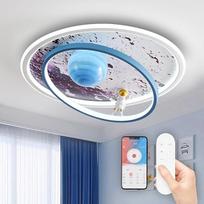 LED vaikų lubų šviestuvas, mėnulio paviršiaus astronauto dizaino lubų šviestuvas, reguliuojamas berniukų ir mergaičių kambario apšvietimas su nuotolinio valdymo pulteliu, miegamojo lubų vaikų darželio apšvietimas