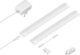 ledscom.de "Siris" LED šviestuvas po grindimis Matinės baltos spalvos su judesio jutikliu Plokščias 30 cm po 370 lm baltos spalvos 2 vnt.