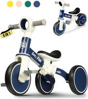 LOL-FUN balansinis dviratis triratukas nuo 1 metų, 4-in-1 vaikiškas triratukas su nuimamais pedalais, balansiniai dviratukai, bėgimo dviratis vaikams nuo 1 metų iki 3 metų berniukams mergaitėms