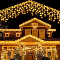 Saulės Icicle Pasakų žibintai Lauko 10 m 336 LED Icicle Pasakų žibintai Vandeniui atsparus užuolaidų žibintai su 8 režimais Laikmatis Nuotolinis valdymas Lauko Icicle Kalėdų apšvietimas [Šilta balta]