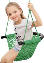 Schaukelsitz für Kinder, kleines Schaukel-Set, handgestrickte Kleinkindschaukel mit verstellbaren Seilen, Seil-Spielschaukel-Set für Baum, drinnen und draußen, Spielplatz (grün)