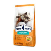 Club 4 Paws Premium suaugusioms sterilizuotoms katėms su lašiša, 14 kg