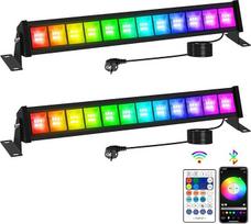T-SUNUS RGB prožektorius lauke, 50 W RGB LED prožektorius "WiFi" su "Bluetooth" programėlės valdymu, IP66 vandeniui atsparus, sieninis plovimo žibintas, partijos žibintai sodui, vakarėliui, Kalėdoms, Helovinui