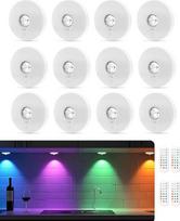USB įkraunamas LED prožektorių akumuliatorius su nuotolinio valdymo pulteliu, RGB spalvų keitimo apšvietimas, magnetinis reguliuojamas LED kabineto apšvietimas, belaidis vitrinų apšvietimas su laiko nustatymo funkcija, baltas
