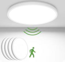 zemty LED lubų šviestuvas su judesio jutikliu 15 W 5000 K, plokščias šviestuvas su judesio jutikliu patalpoje, 18 cm 1500 LM apvalus lubų šviestuvas judesio jutikliai IP44 sieninis šviestuvas balkonui, prieškambariui, garažui 4 pakuotės