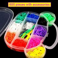 Creative Colorful Loom Bands Set Rainbow Bracelet Making Kit DIY Rubber Band Woven Bracelets Craft Toys For Girls Birthday Gifts raudona
