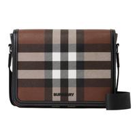 „Burberry Alfred“ reguliuojamo peties dirželio odinis krepšys su magnetiniu užsegimu, mažas vyriškas krepšys per petį, tamsiai riešuto spalvos, rudos spalvos, 80697921. Basic Set (Bag+Dust Bag)