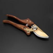 Ergonomic SK5 Steel Garden Pruning Shears with Dual-Tone Blade & Wood Grain Handle - Modern, Heavy-Duty Handheld Shears auksas