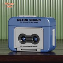 Retro Mini diktofonas Nešiojama smagi muzikinė dėžutė Garso iškrovimo raktų pakabukas Kuprinės pakabukas Dovana draugams raudona