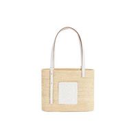 Loewe Kvadratinė pintinė Mažas krepšys Natūralus/Baltas Moteriški krepšiai Kreminis A223099X08-2163 Basic Set (Bag+Dust Bag)