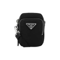 Prada Trikampis Logotipas Perdirbto Nailono Mini Telefono Krepšys Vyriški krepšiai Juoda 2ZT0252DMI-F0002 Box(Basic Set+Box)