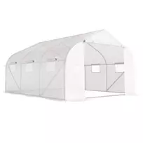 Šiltnamis 4,45x2,99x2,05 m, apsaugotas nuo UV spindulių, su tinkliniu langu, baltas