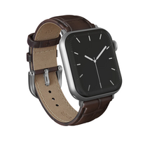 BURGA Leather Strap + Silver for Apple Watch 44/45/46/49 mm - Espresso