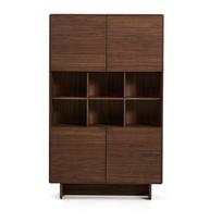Tamsiai rudos spalvos spintelė iš riešutmedžio 100x163x40 cm Norlen – Kave Home