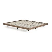 Rudos spalvos iš beržo masyvo dvigulė lova be galvūgalio su lovos grotelėmis 160x200 cm Norlen – Kave Home