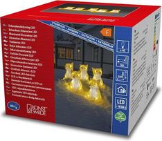"Konstsmide" 6233-203 LED akrilinės lapės, 5 vnt., 40 vėsios baltos spalvos diodų, 24 V lauko transformatorius (IP44), 0,8 W, baltas kabelis
