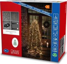 "Konstsmide Micro LED Compactlights Tree Jacket" su žiedu, 6 gijos po 110 diodų, 8 valandų laikmatis, 660 šiltos baltos spalvos diodų, 30 V lauko transformatorius (IP44), 6 W, juodas kabelis - 6650-100, juoda