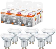 "Osram" LED žvaigždės reflektoriaus lempa PAR16, skirta prožektoriams ir taškiniams šviestuvams, dienos šviesos baltos spalvos (6500K), skaidri, 50 mm DM, 6,9 W, 620 lm, GU10 atšvaito kaištinis pagrindas, bešvinis stiklas, IP20, 6 vnt.