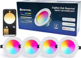"ZigBee Smart RGBWW LED įleidžiamas prožektorius, suderinamas su "Hub Bridge Echo Plus", "APP/Alexa" balso valdymu, reguliuojamas (3000 K - 6000 K) RGBCCT "Zigbee" LED įleidžiamas prožektorius, skirtas lubų aplinkos apšvietimui