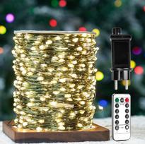 120 m styginių žibintų, žalias vario laidai vandeniui atsparus LED žibintai lauke / viduje su nuotolinio valdymo pultu Kalėdų eglutė kiemas sodas kiemas augalų 1200 LED